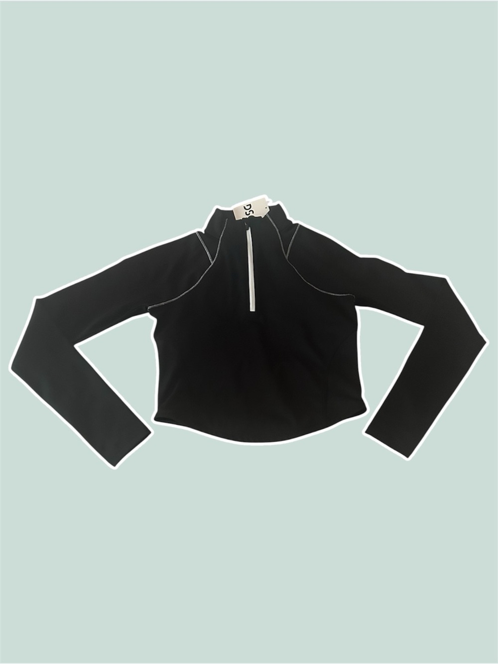 DSG Black Long-Sleeve Cropped Half-Zip